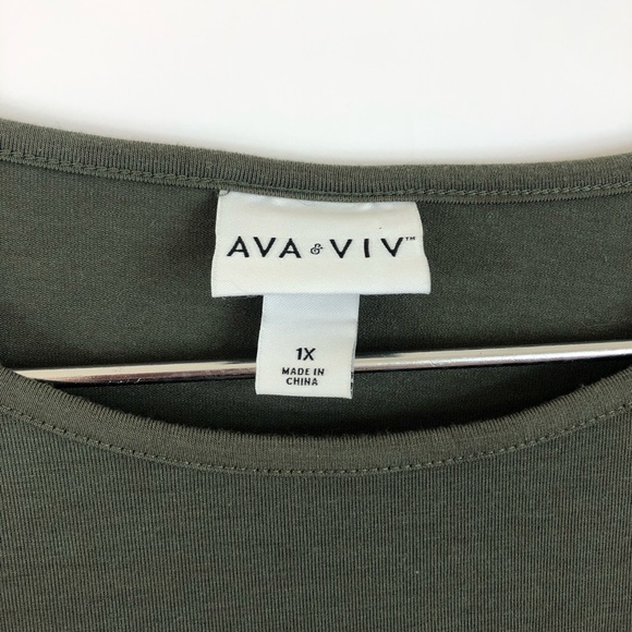 Ava and Viv olive green bell sleeve top - Picture 3 of 5